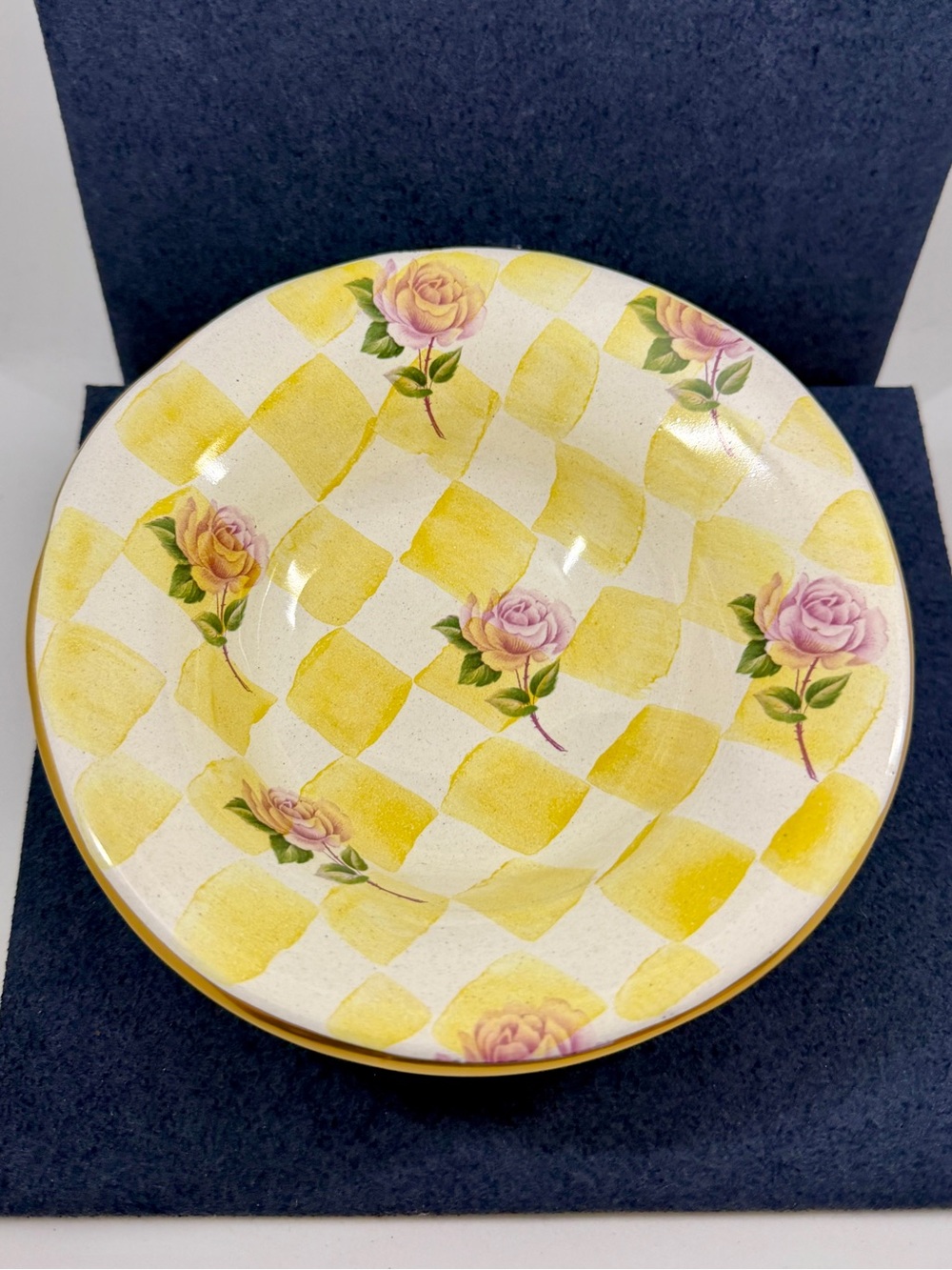 MACKENZIE-CHILDS Honeymoon Lemon Curd Yellow Smooth 6” Sauce Small Trinket Bowl